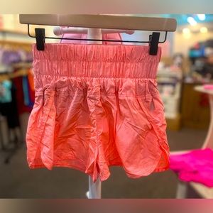 Free People The Way Home Shorts in Neon Coral
